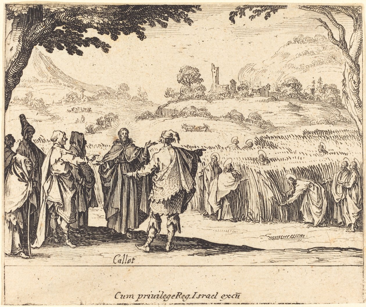 Ferisilerle İsa, 1635. by Jacques Callot