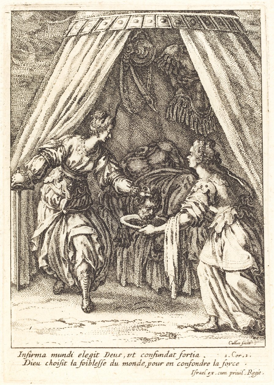 Holofernes Başkanı ile Judith by Jacques Callot