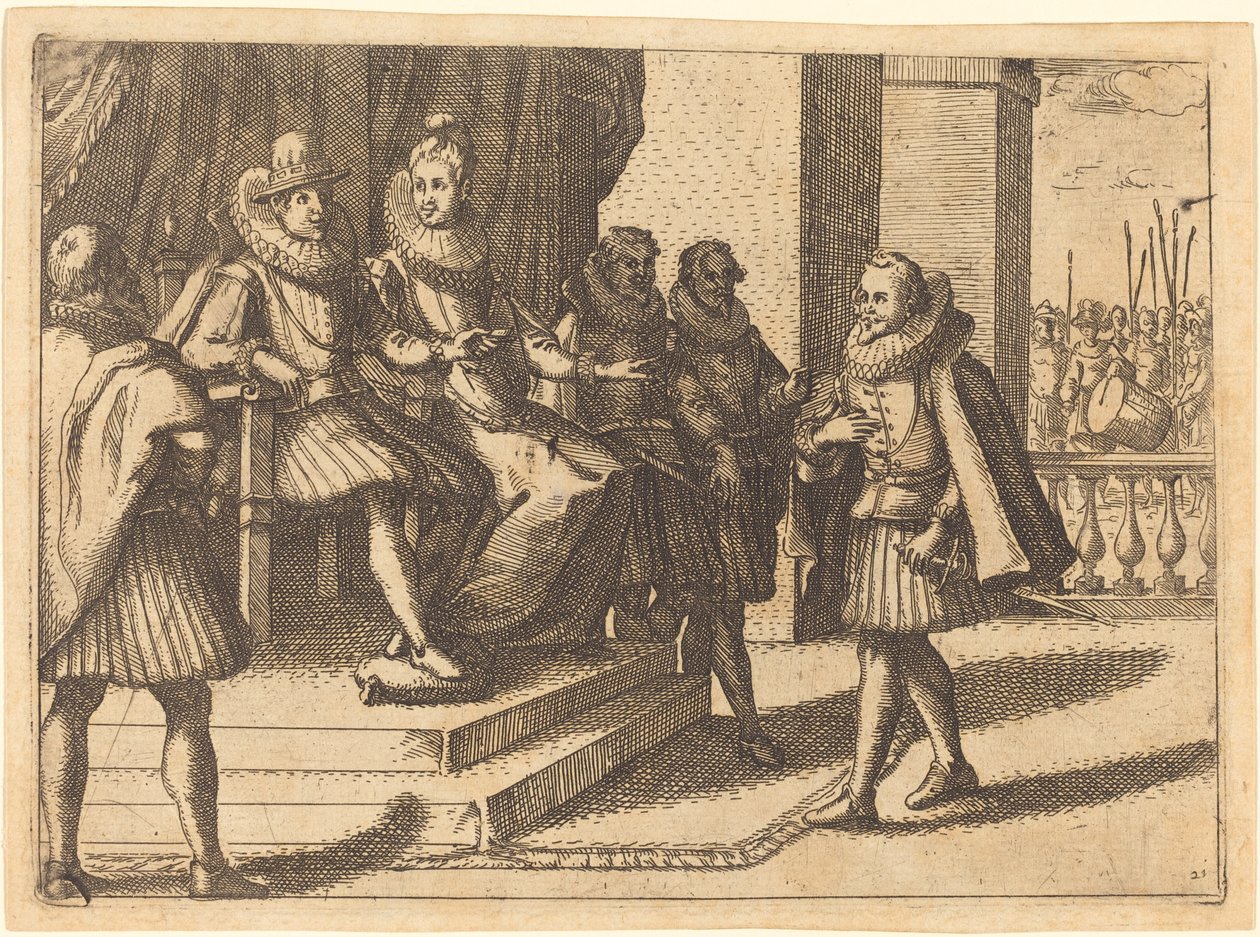 Kral ve Kraliçe, Türkler Hakkında Danışmada, 1612. by Jacques Callot