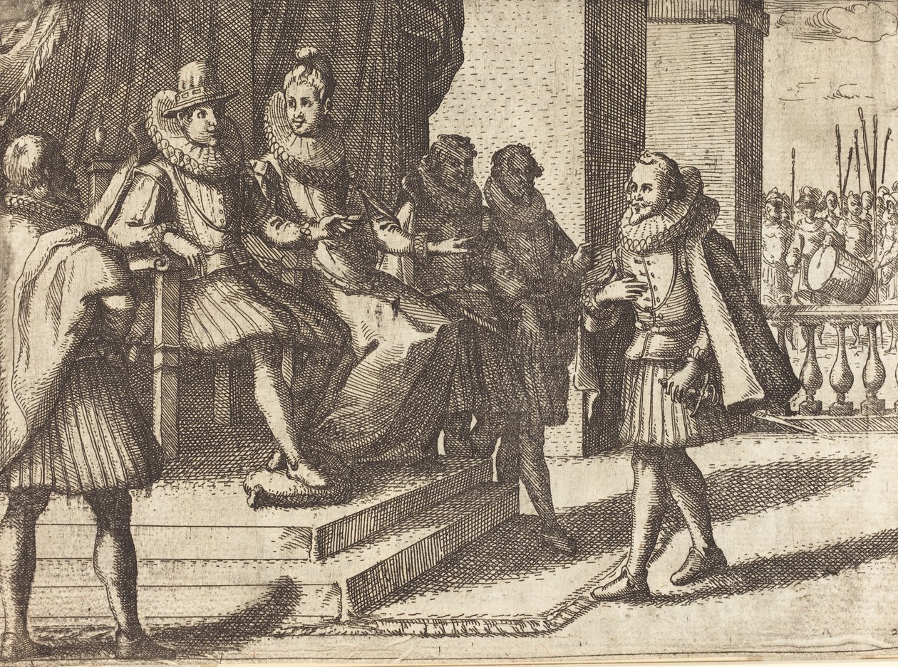 Kral ve Kraliçe Türkler Hakkında Danışmada [recto], 1612. by Jacques Callot