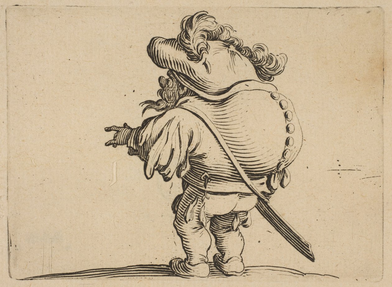İle Süslenmiş Büyük Sırtlı Adam..., 1616-22. by Jacques Callot