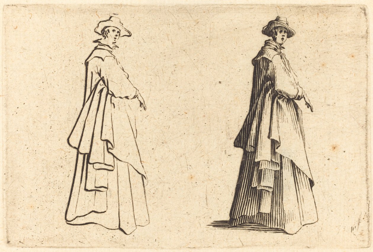 Büyük Paltolu Bayan by Jacques Callot