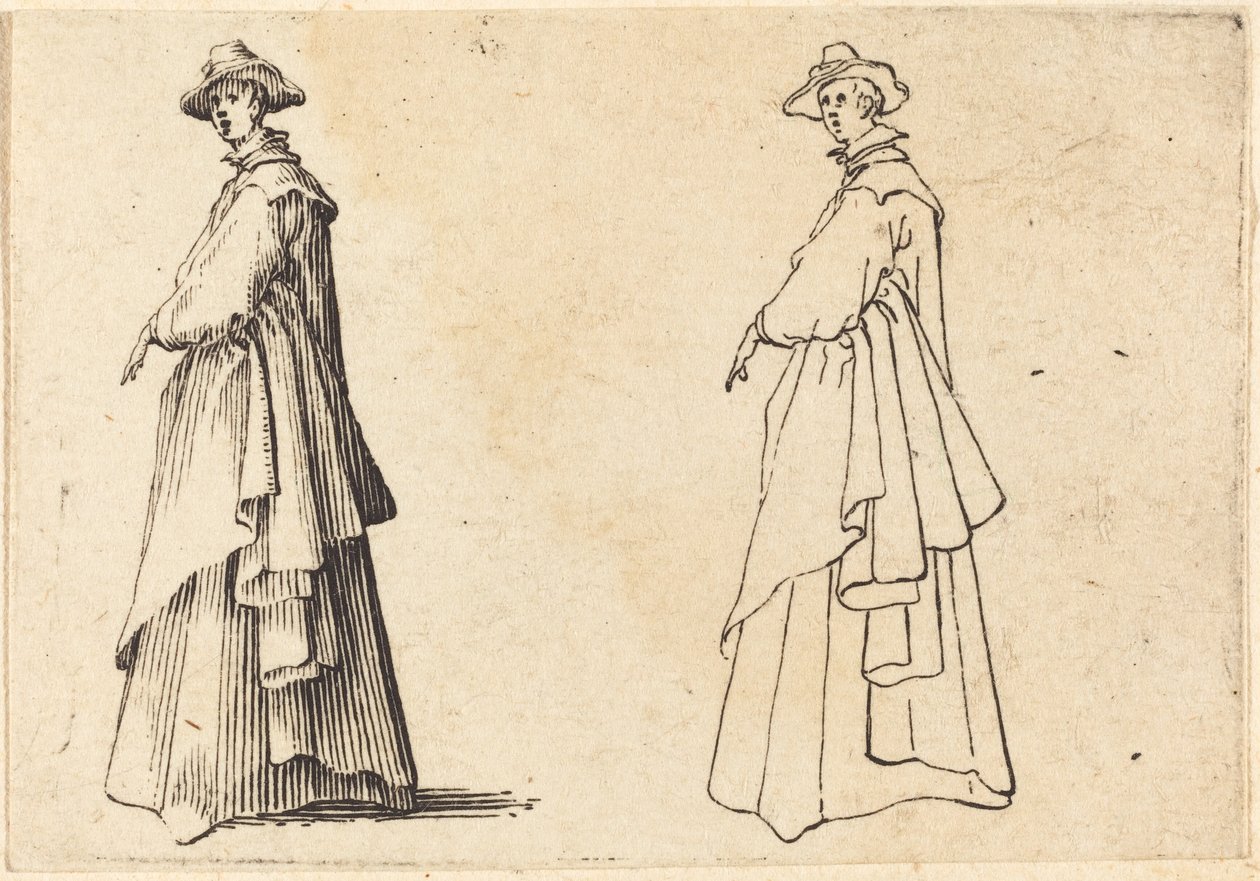 Büyük Paltolu Bayan by Jacques Callot