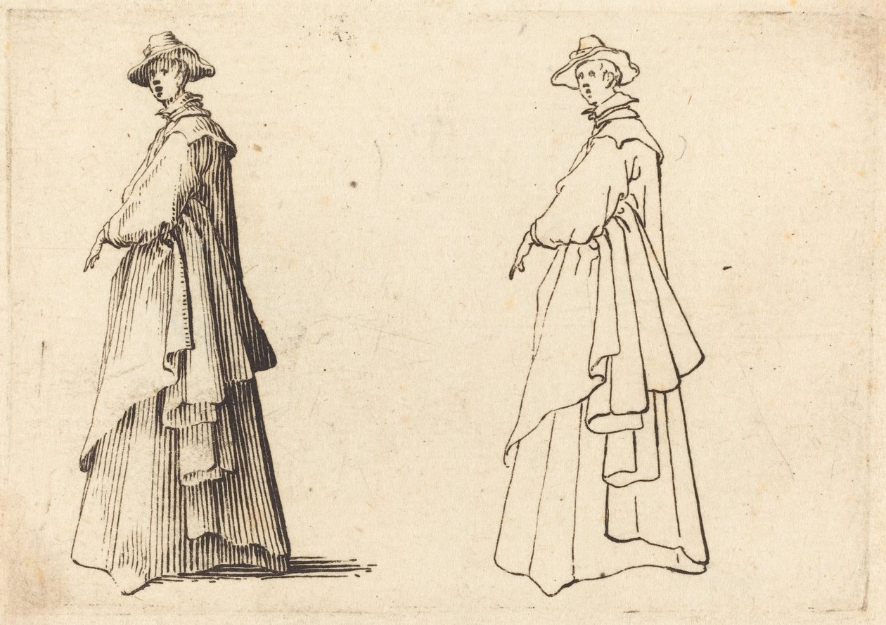 Büyük Paltolu Bayan by Jacques Callot