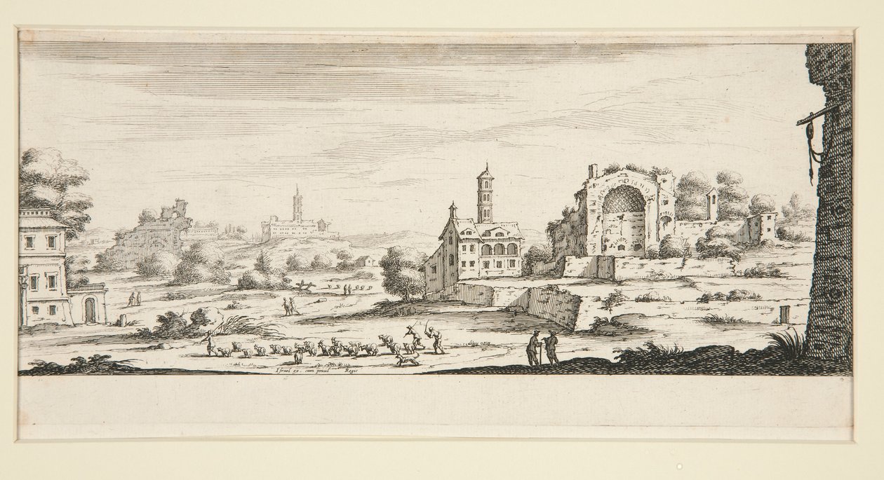 Büyük binalar ile manzara by Jacques Callot