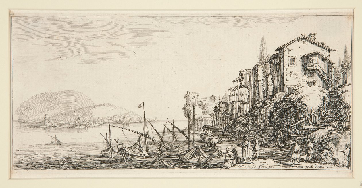 Le petit liman (küçük liman), Giovanni de Medici için Manzaralardan by Jacques Callot