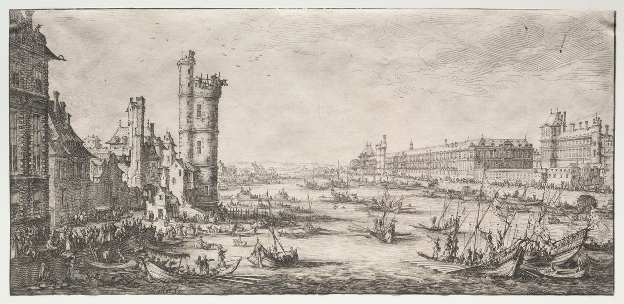 Paris'in iki harika manzarası: Louvre Manzarası by Jacques Callot