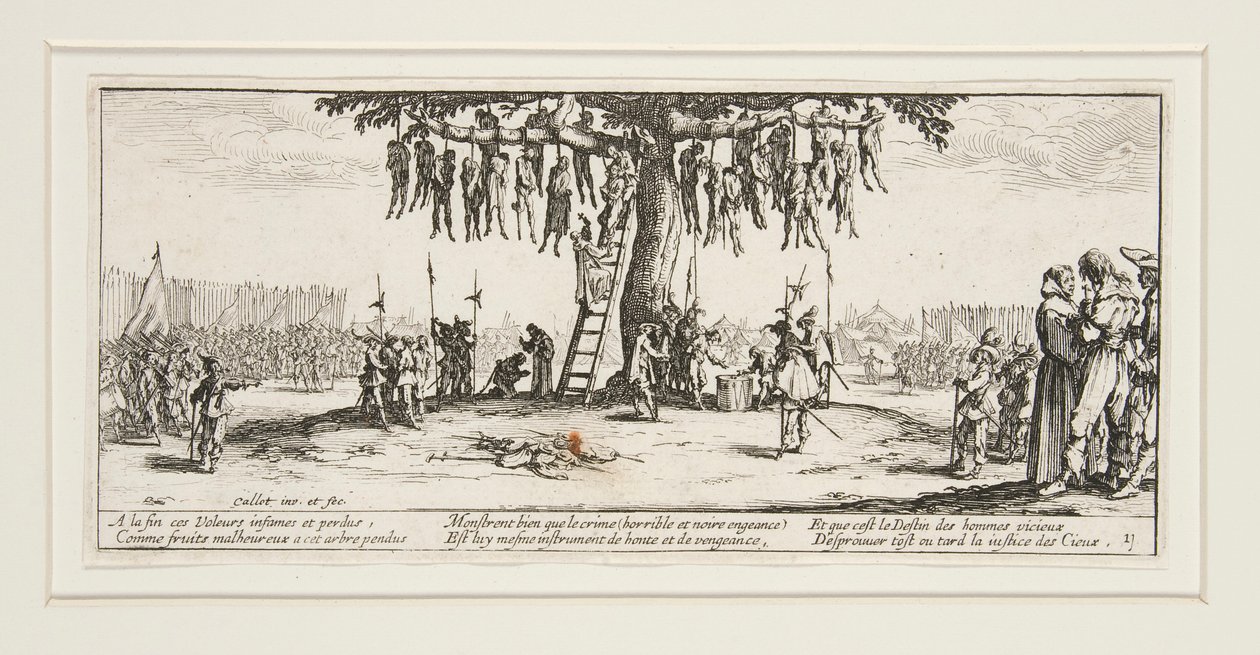 Savaşın büyük sefaletleri: N. 11 - Asılı by Jacques Callot