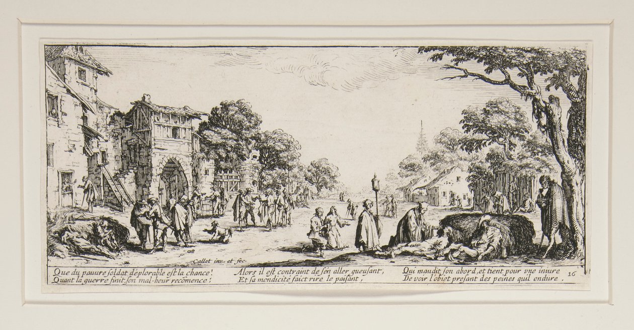 Savaşın büyük sefaletleri: N. 16 - Yol kenarında ölenler by Jacques Callot
