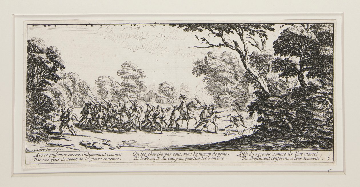 Savaşın Büyük Sefaletleri: No. 9 - Suçluların Keşfi by Jacques Callot