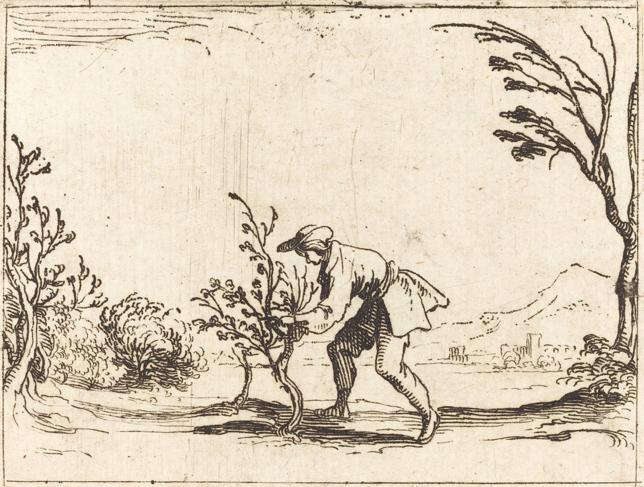 Balzam Ağacı Kesen Adam by Jacques Callot