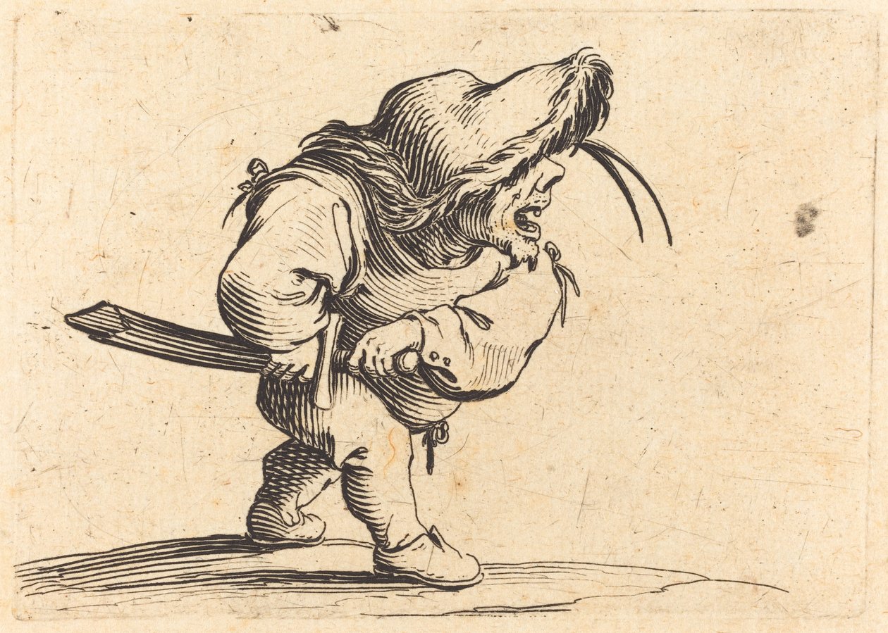Adam Kılıcını Çekmeye Hazırlanıyor by Jacques Callot
