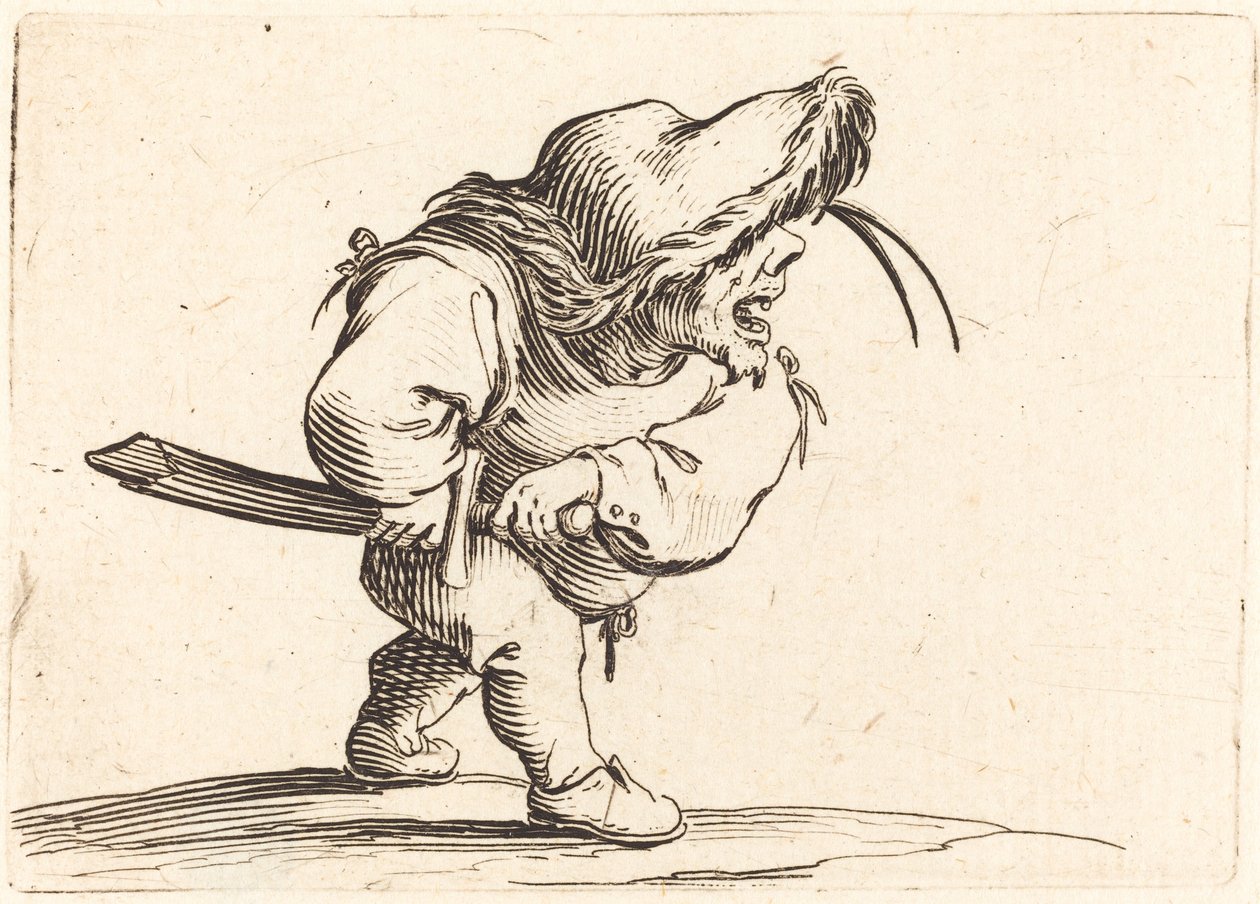 Adam Kılıcını Çekmeye Hazırlanıyor by Jacques Callot
