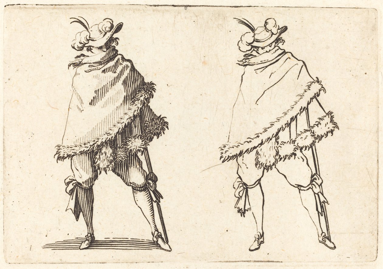 Mantosuna sarılı adam by Jacques Callot