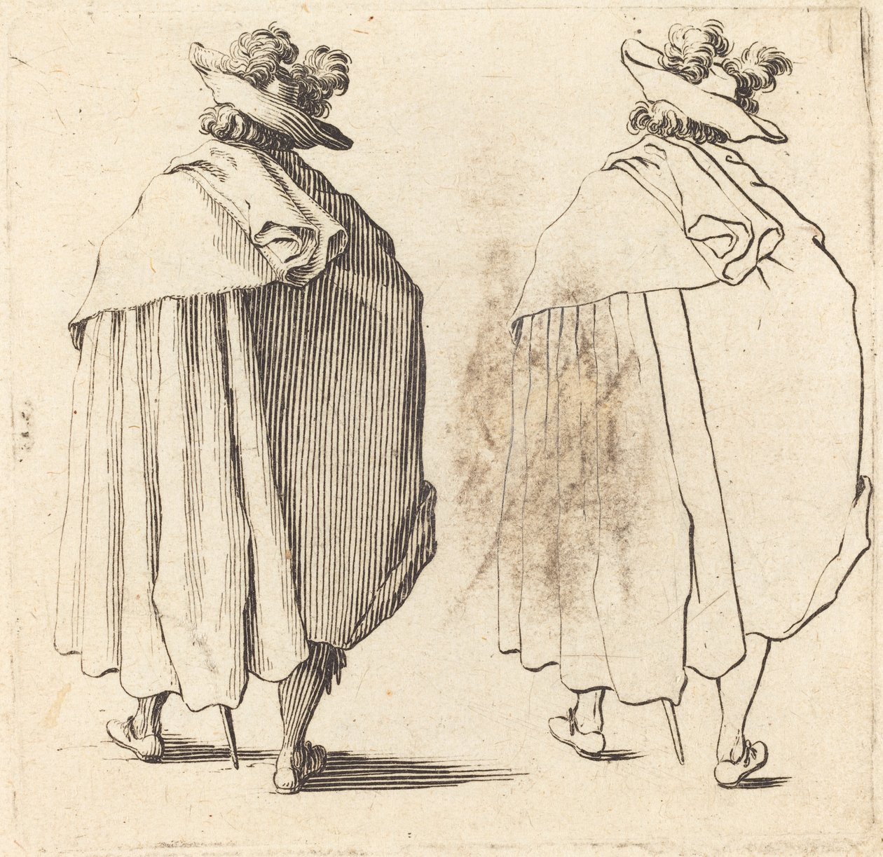 Pelerinli Adam, Arkadan Göründü by Jacques Callot