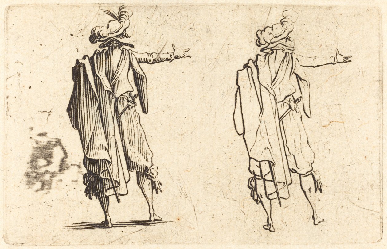 Sağ Kolunu Uzatmış Arkadan Görülen Adam by Jacques Callot