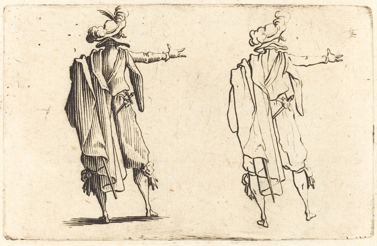 Sağ Kolunu Uzatmış Arkadan Görülen Adam by Jacques Callot
