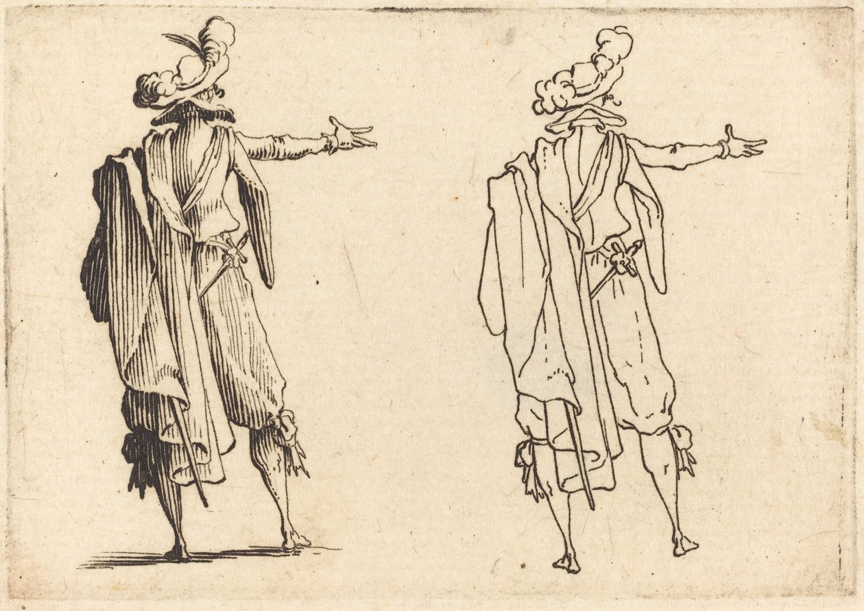 Sağ Kolunu Uzatmış Arkadan Görülen Adam by Jacques Callot