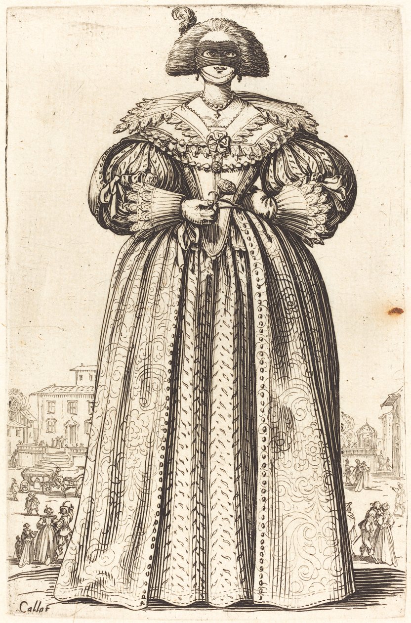 maskeli asil kadın by Jacques Callot