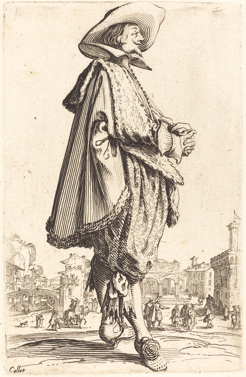 Katlanmış ellerle asil adam by Jacques Callot