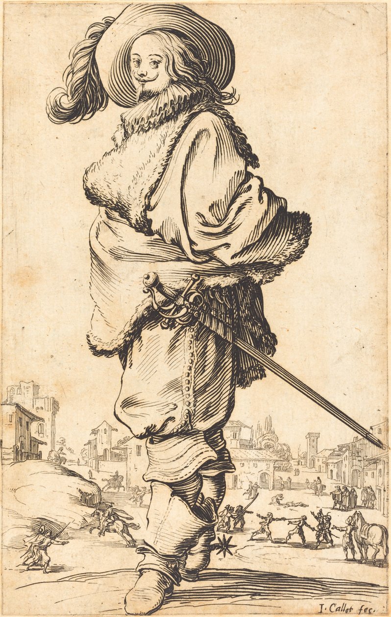Kürk Plastron ile Asil Adam by Jacques Callot