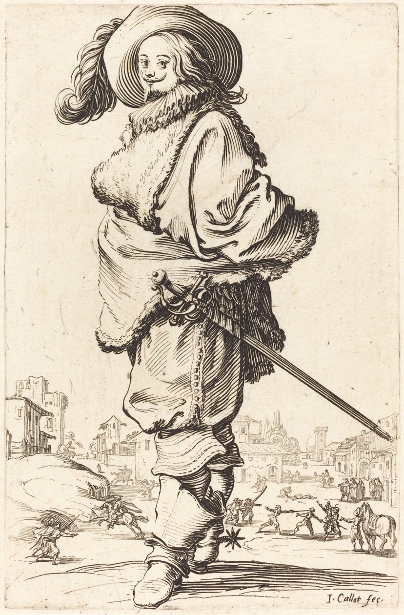 Kürk Plastron ile Asil Adam by Jacques Callot