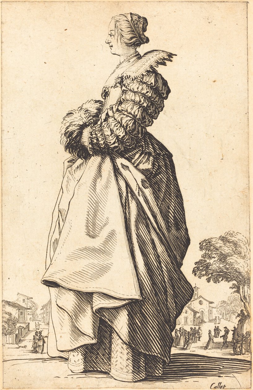 Profildeki Asil Kadın Elleri Manşetli by Jacques Callot
