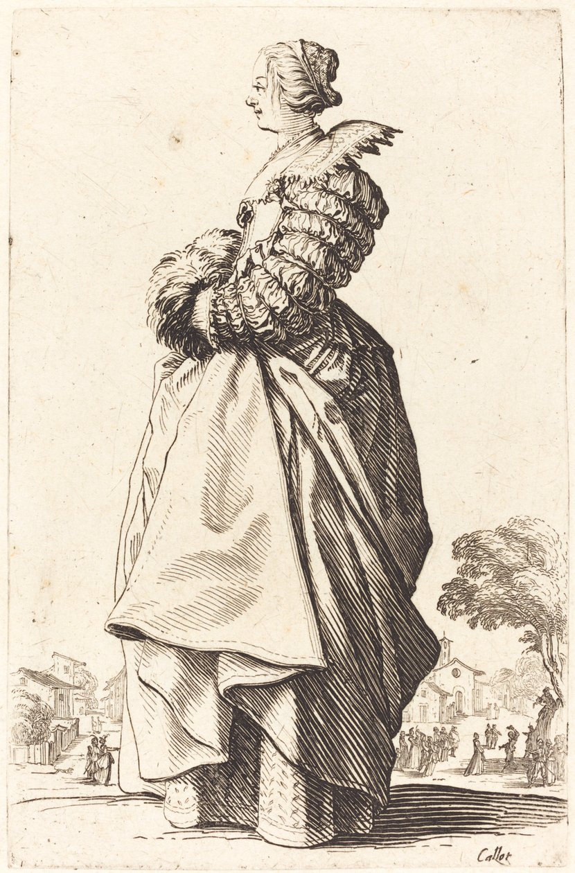 Profildeki Asil Kadın Elleri Manşetli by Jacques Callot