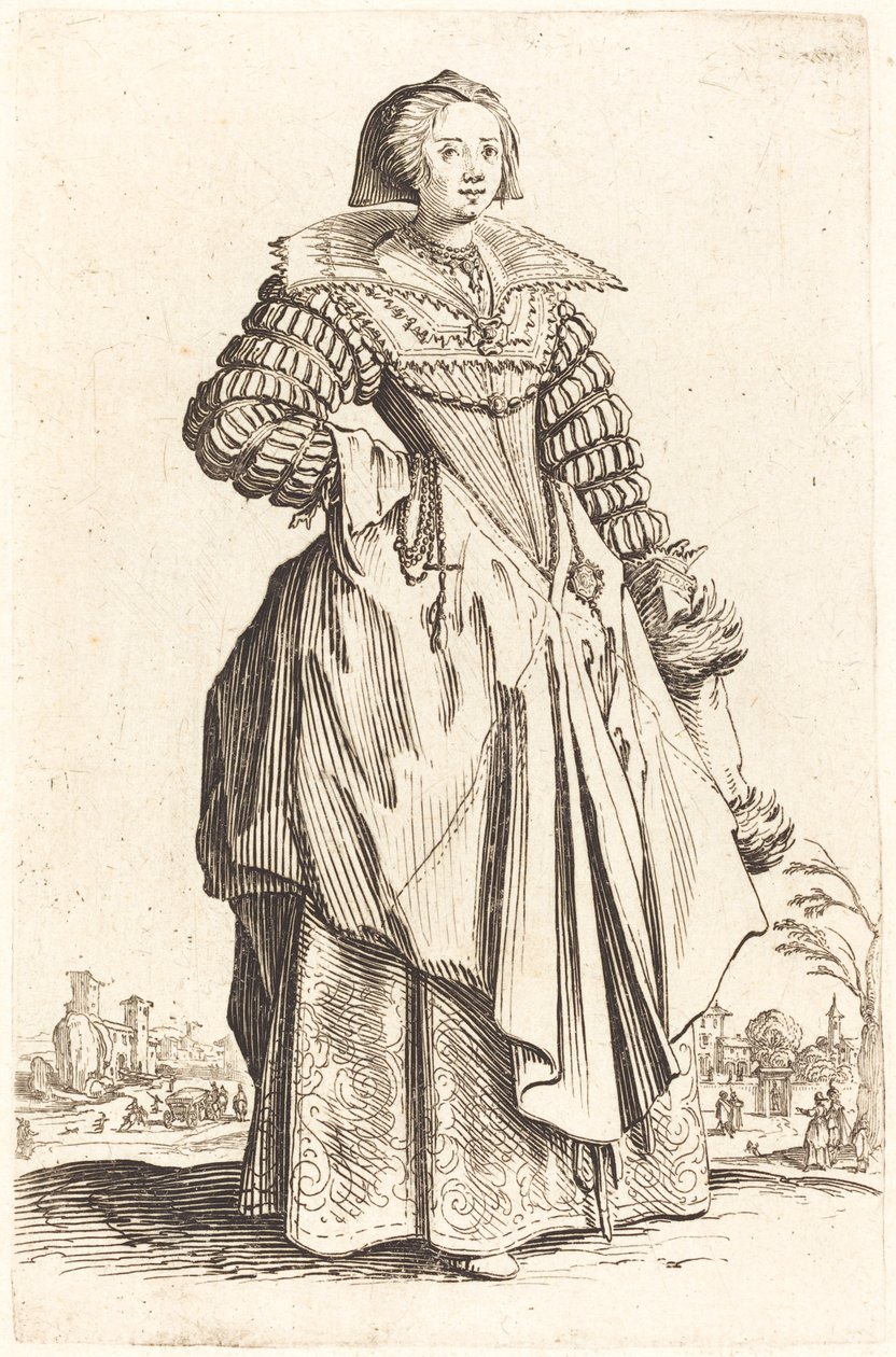 Büyük Yakalı Asil Kadın by Jacques Callot