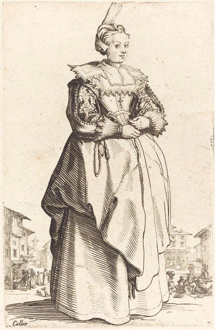 Küçük Şapkalı Asil Kadın, c. 16201623. by Jacques Callot