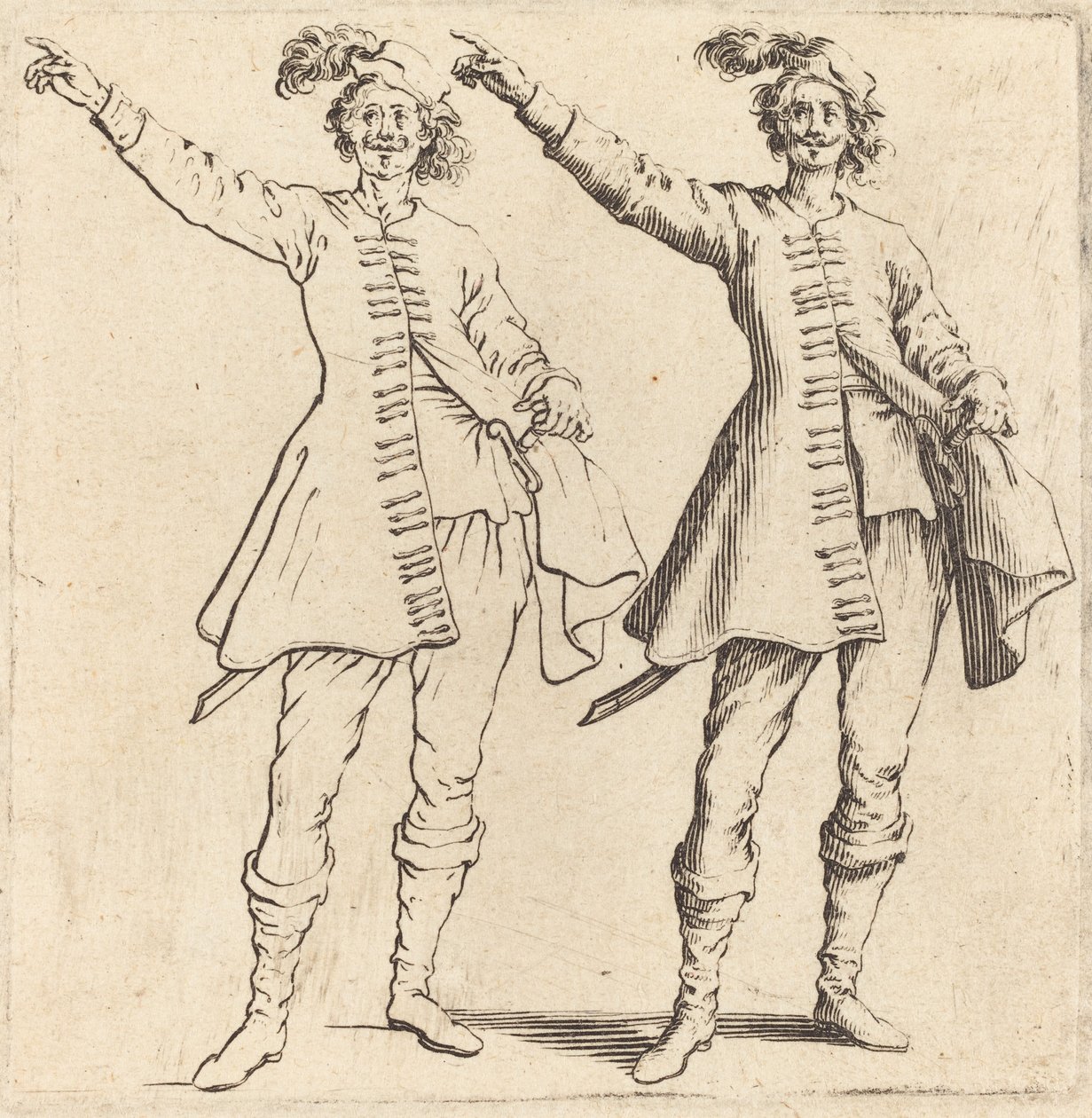 Memur, Kol Uzatılmış, Önden Görünüm by Jacques Callot