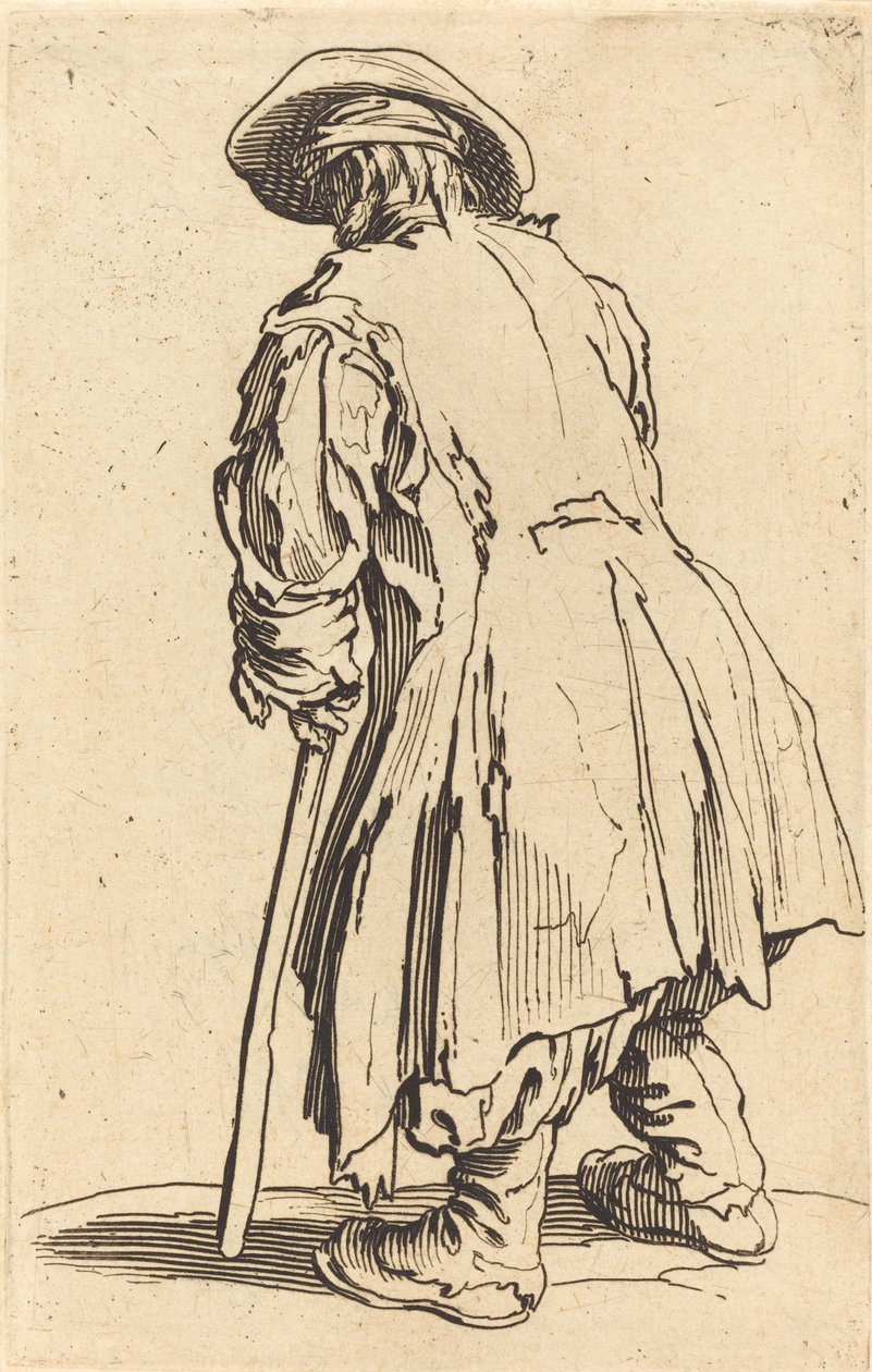 Tek Koltuk Değneği ile Yaşlı Dilenci, c.1622 by Jacques Callot