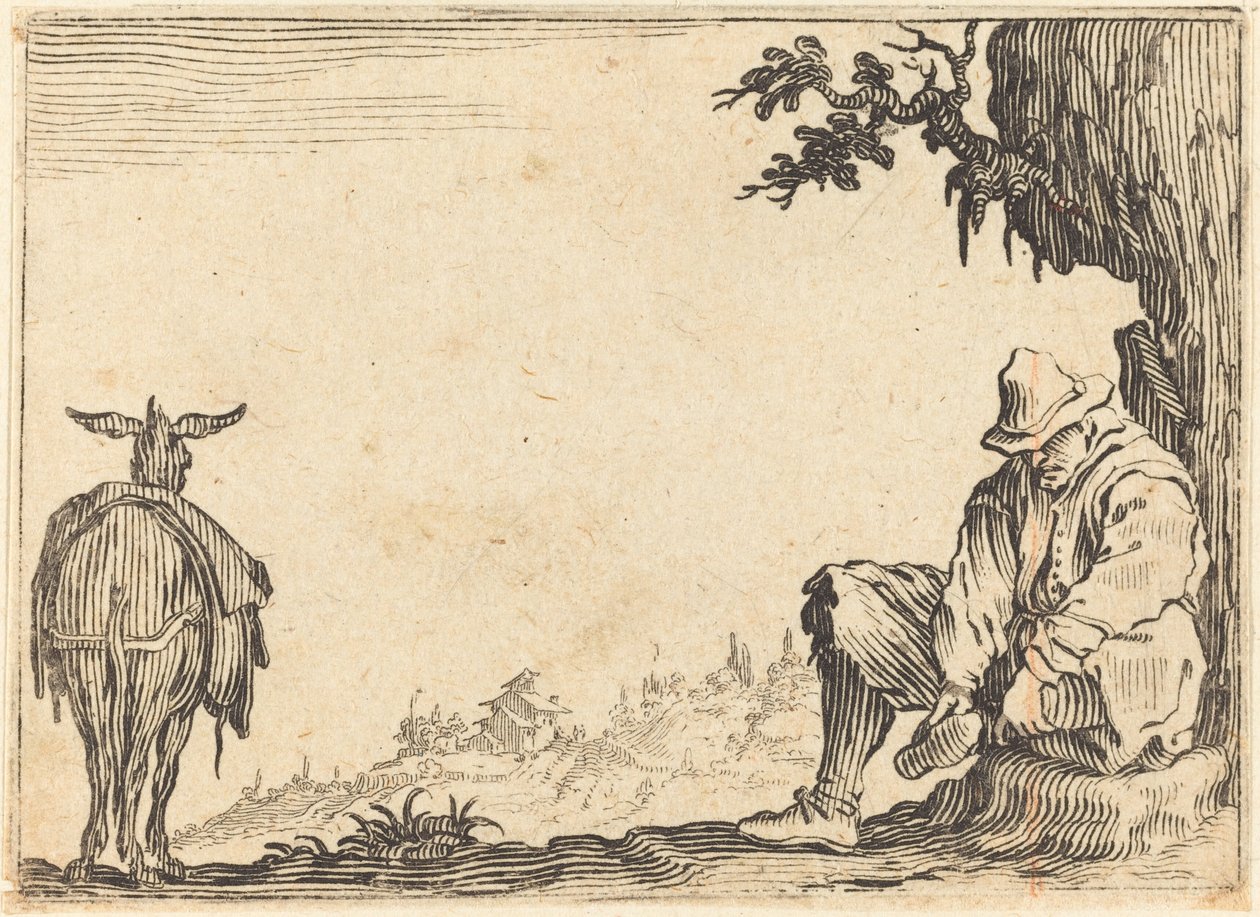 Ayakkabısını Çıkaran Köylü by Jacques Callot