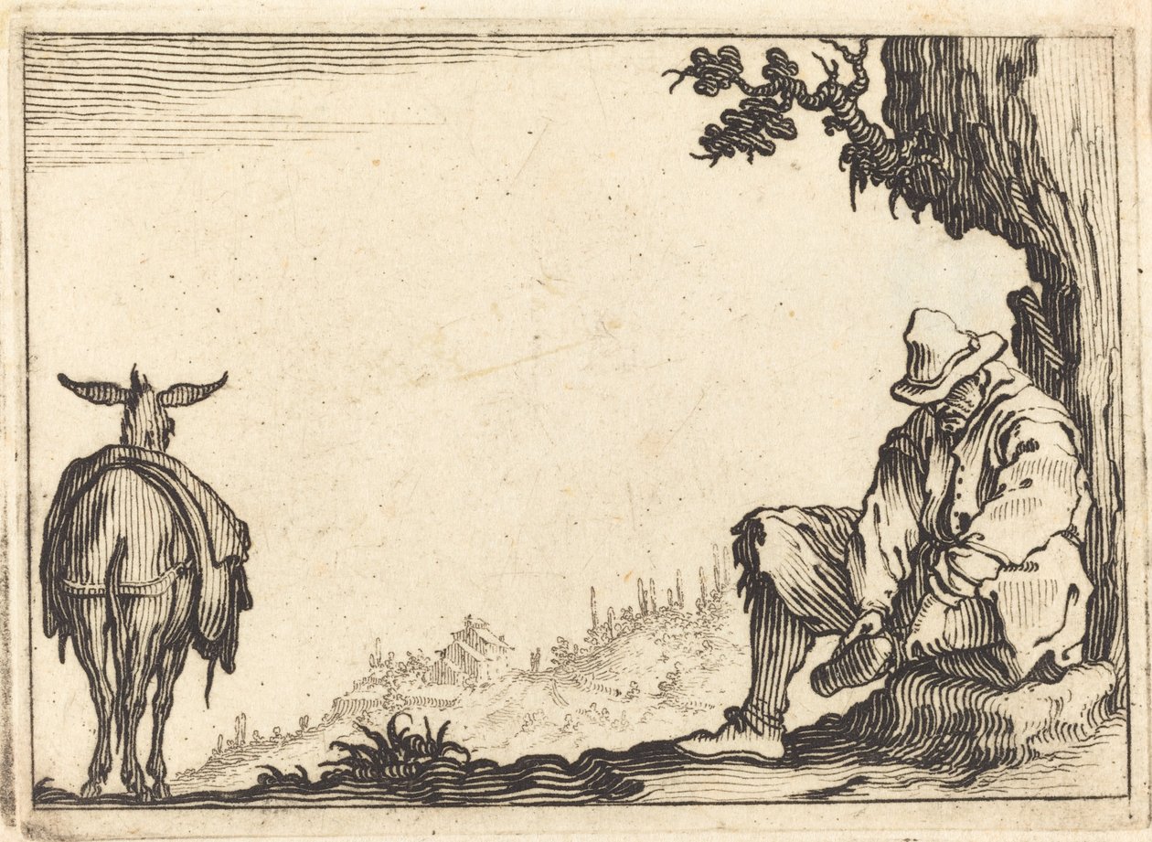 Ayakkabısını Çıkaran Köylü by Jacques Callot