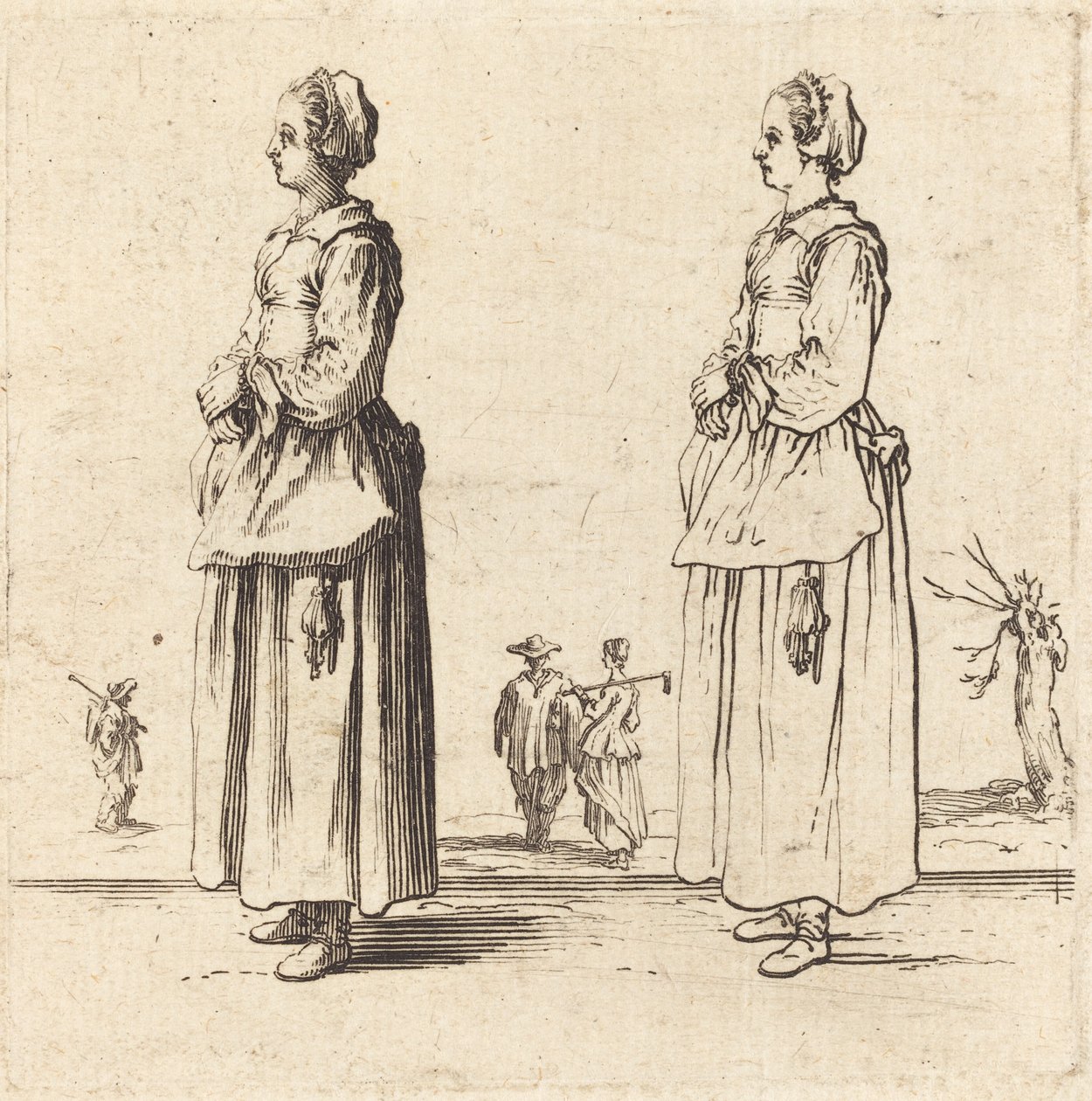 Köylü Kadın, Profilde, Yüzü Sola Dönmüş by Jacques Callot