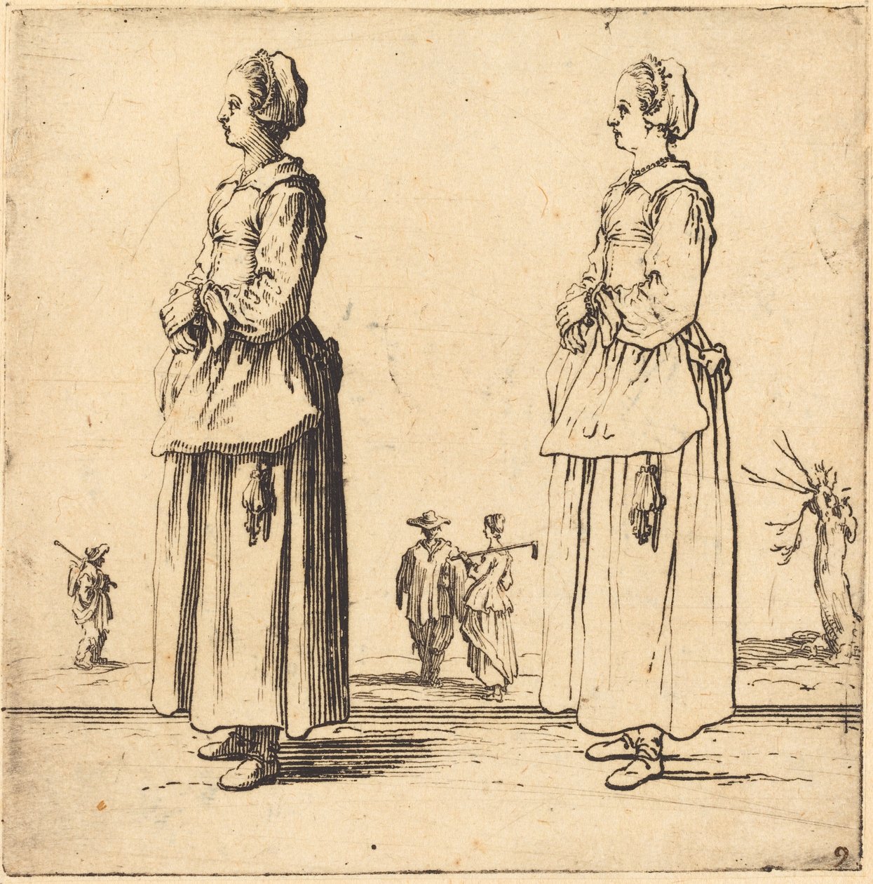 Köylü Kadın, Profilde, Yüzü Sola Dönmüş by Jacques Callot