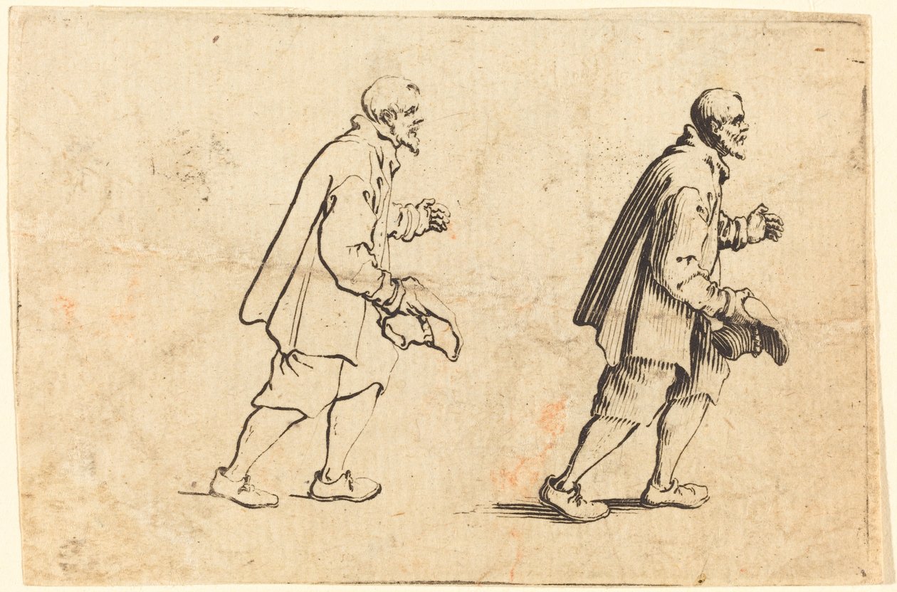 Elinde Şapkalı Köylü by Jacques Callot
