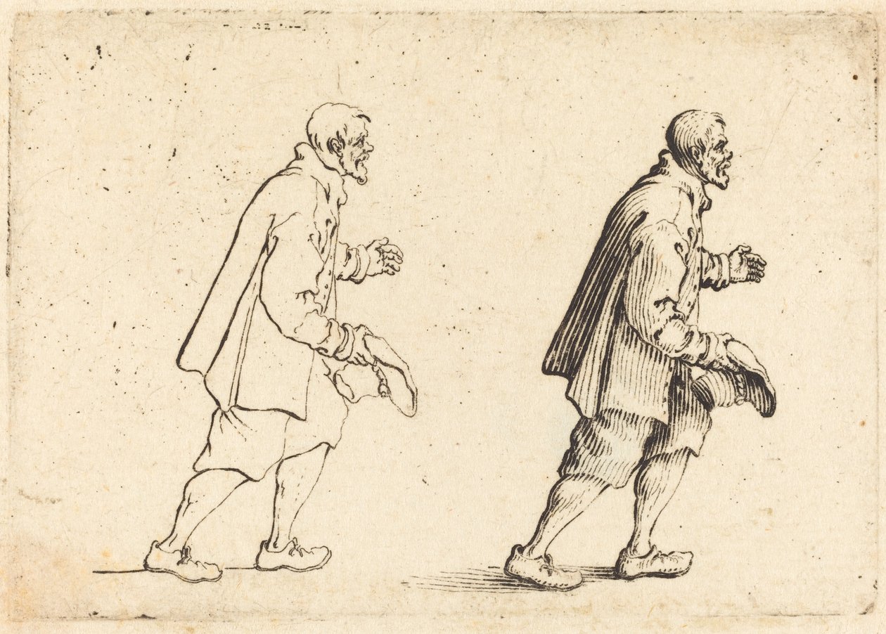 Elinde Şapkalı Köylü by Jacques Callot