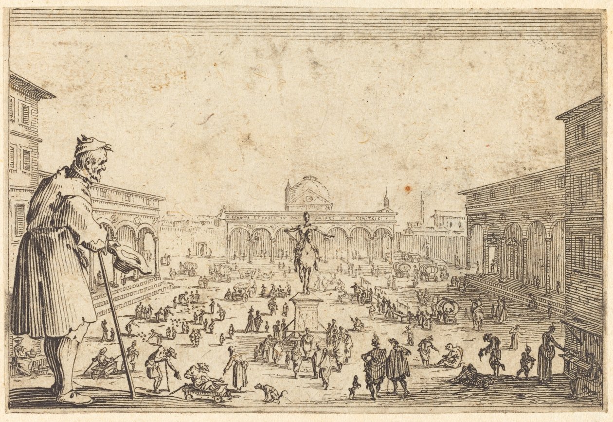 Piazza SS. Annunziata, Floransa by Jacques Callot
