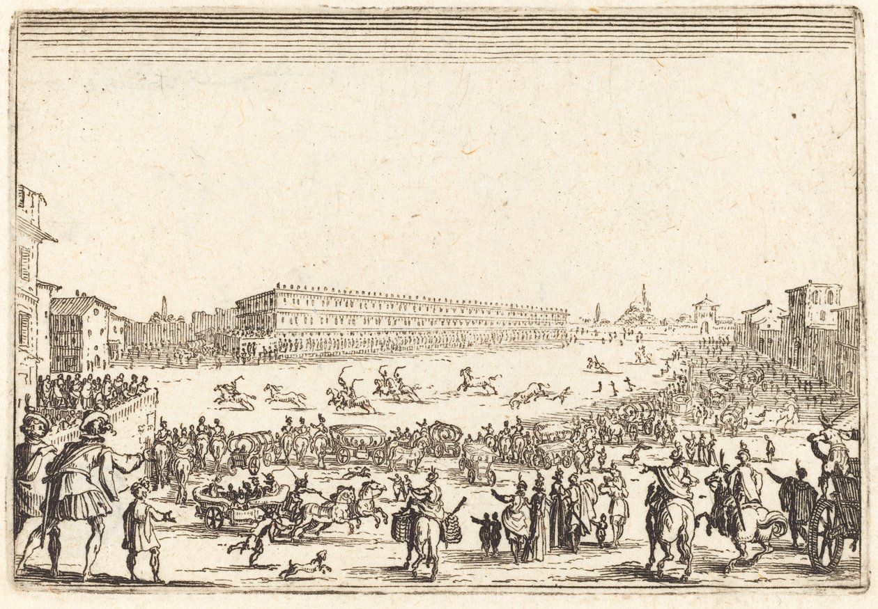 Piazza Santa Croce, Floransa, c. 1622. by Jacques Callot