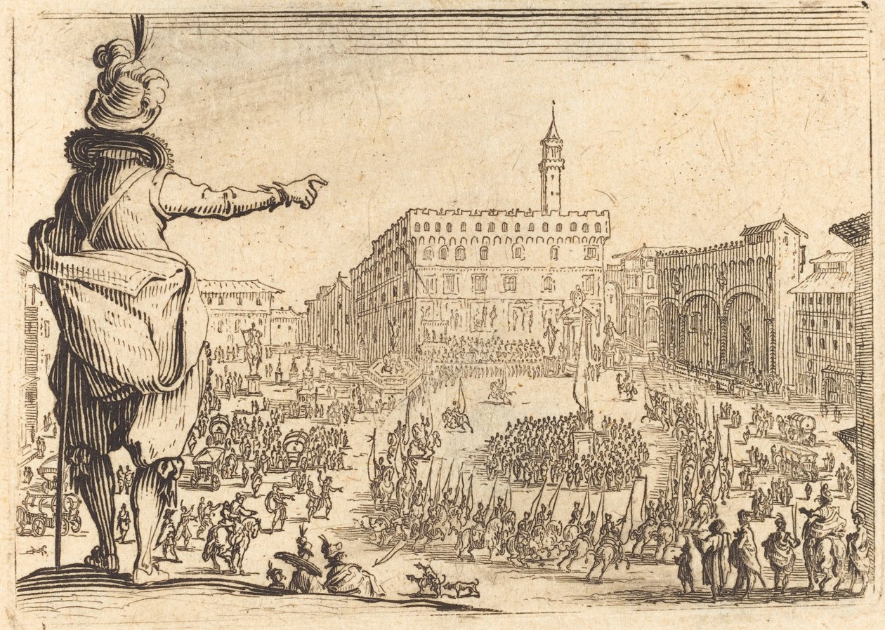 Piazza della Signoria, Floransa, c. 1622. by Jacques Callot