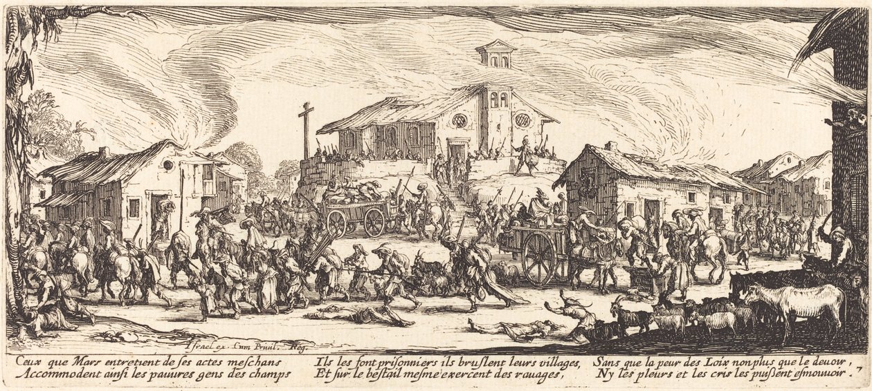 Köyün Yağmalanması ve Yakılması by Jacques Callot