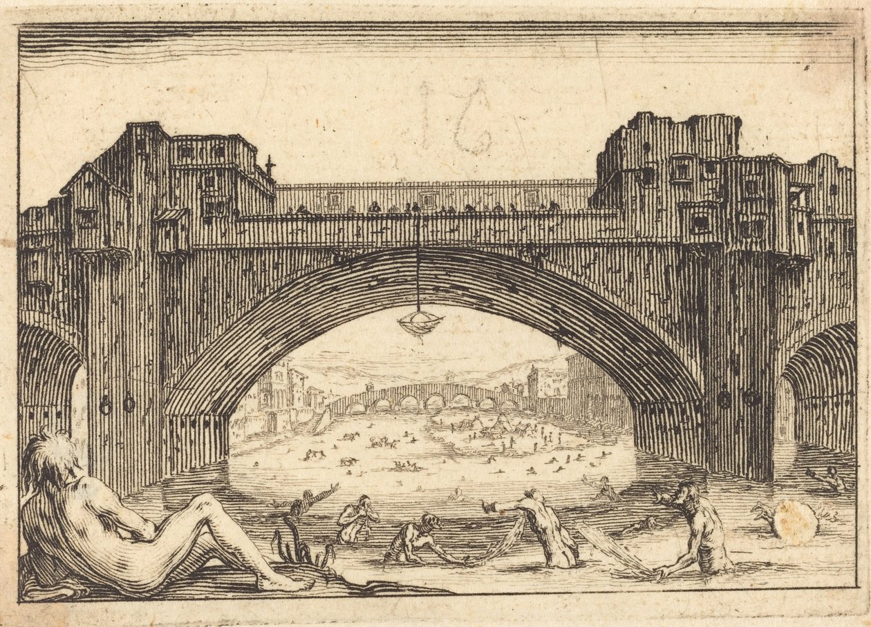 Ponte Vecchio, Floransa by Jacques Callot