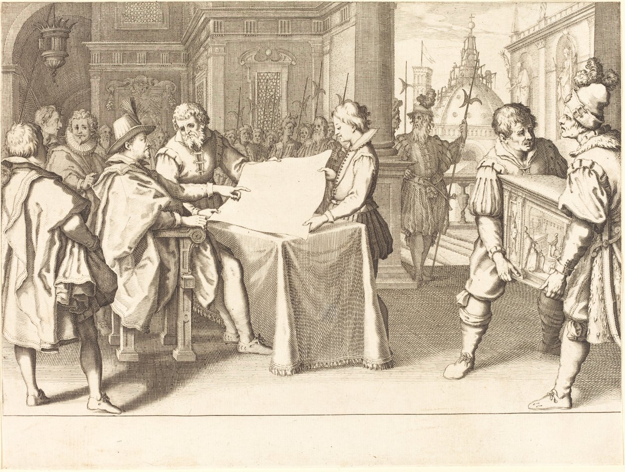 Duomo'nun restorasyonu, Floransa, c. 1614. by Jacques Callot