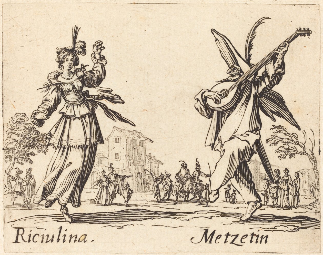 Riciulina ve Metzetin by Jacques Callot