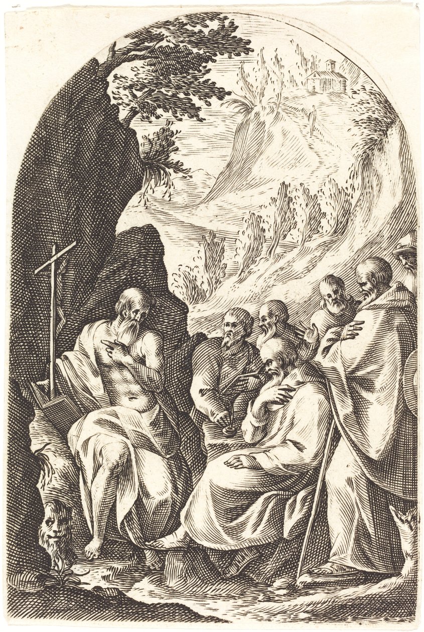 Aziz Jerome Çölde Öğrencilerine Eğitim Veriyor, 16081611. by Jacques Callot