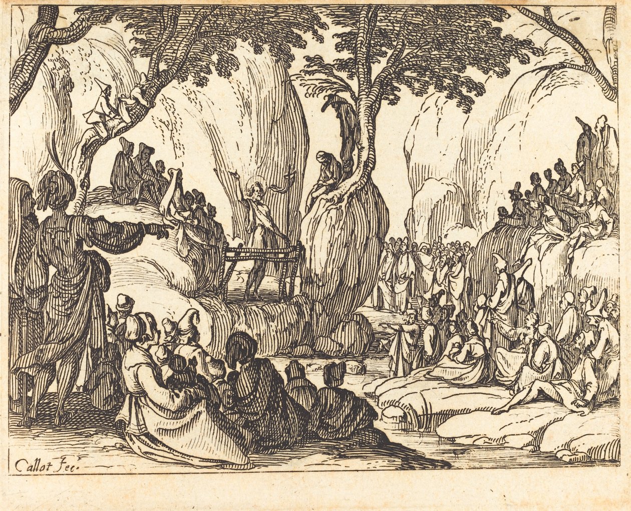 Aziz John Çölde Vaaz Eder. by Jacques Callot