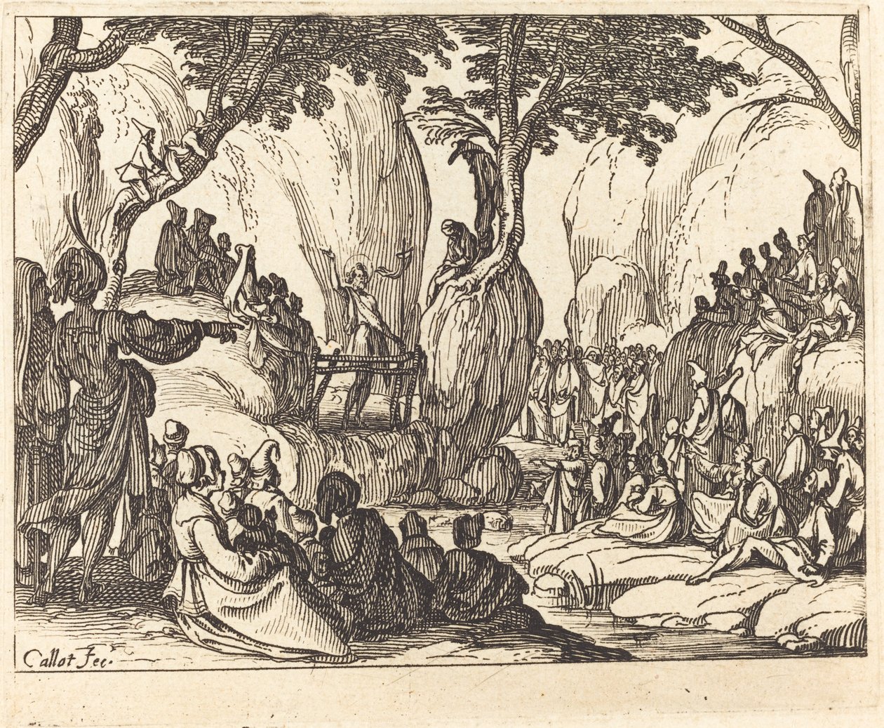 Aziz John Çölde Vaaz Eder by Jacques Callot