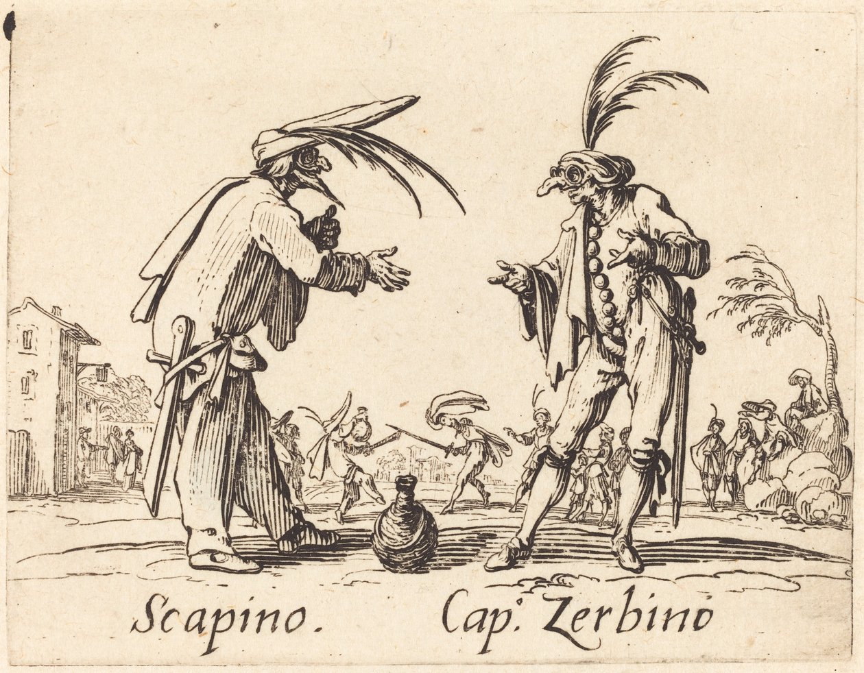 Scapino ve Kaptan Zerbino by Jacques Callot