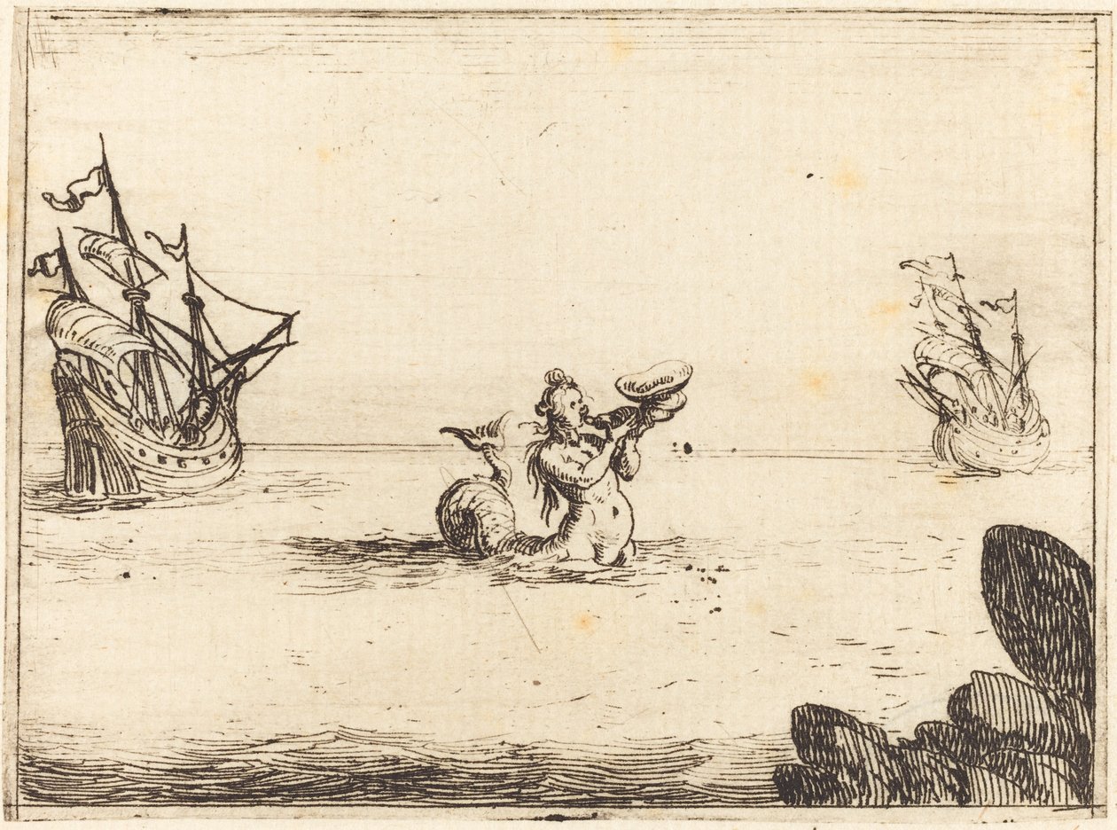 İki Gemi Arasında Siren by Jacques Callot